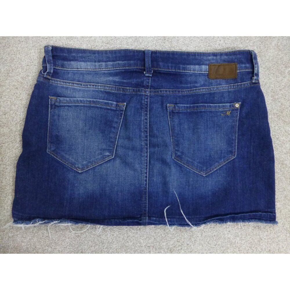 Mavi Jeans Mini Blue Denim Skirt Intentionally Distressed Hem - Picture 2 of 11